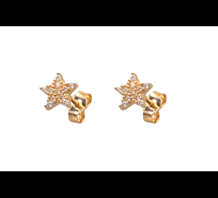 Sárga arany, stekkeres, csillagos fülbevaló - FF14RF052